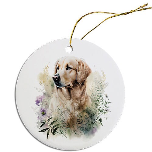 Dog Breed Specific Round Christmas Ornament, 