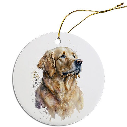 Dog Breed Specific Round Christmas Ornament, 