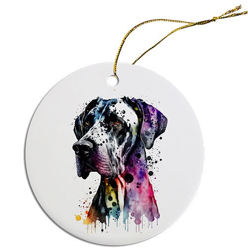 Dog Breed Specific Round Christmas Ornament, 