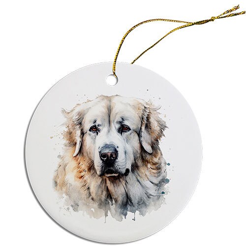 Dog Breed Specific Round Christmas Ornament, 