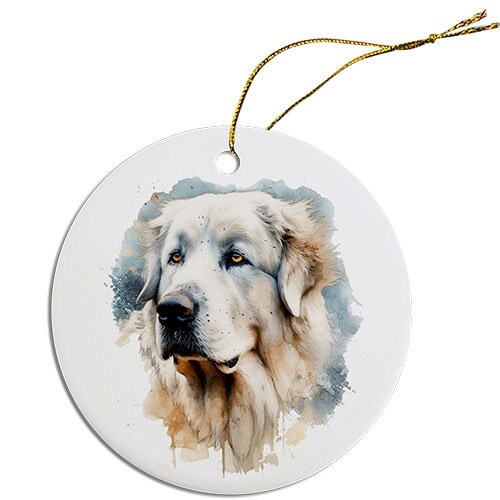 Dog Breed Specific Round Christmas Ornament, 