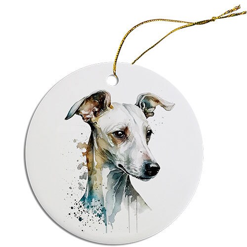 Dog Breed Specific Round Christmas Ornament, 