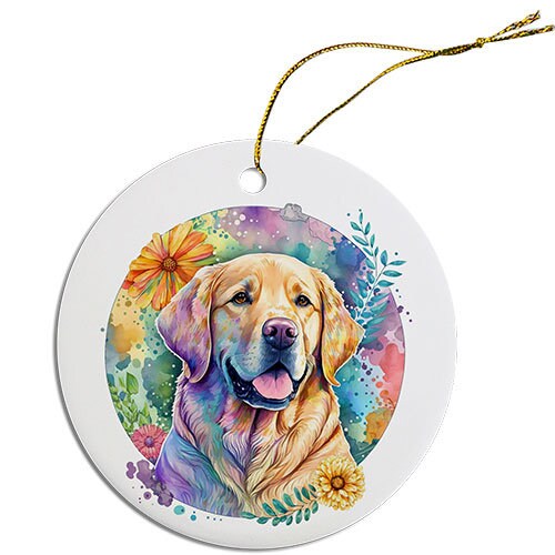 Dog Breed Specific Round Christmas Ornament, 