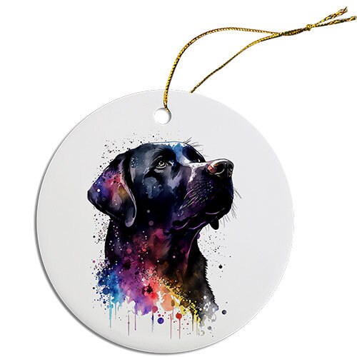 Dog Breed Specific Round Christmas Ornament, 