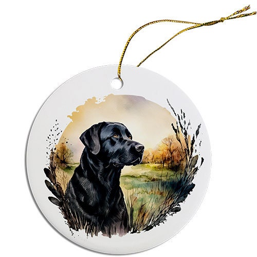 Dog Breed Specific Round Christmas Ornament, 