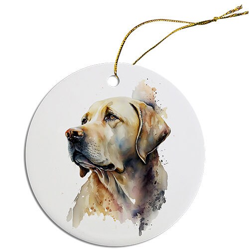 Dog Breed Specific Round Christmas Ornament, 