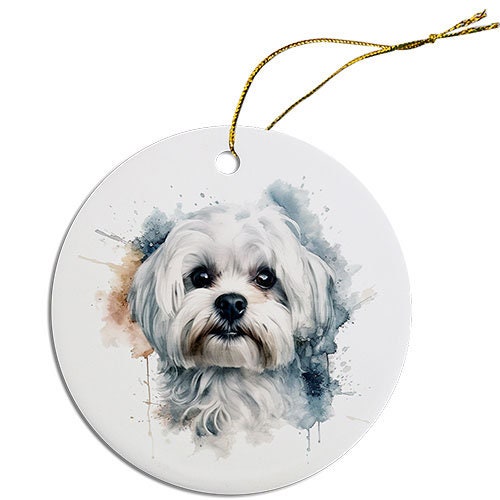 Dog Breed Specific Round Christmas Ornament, 