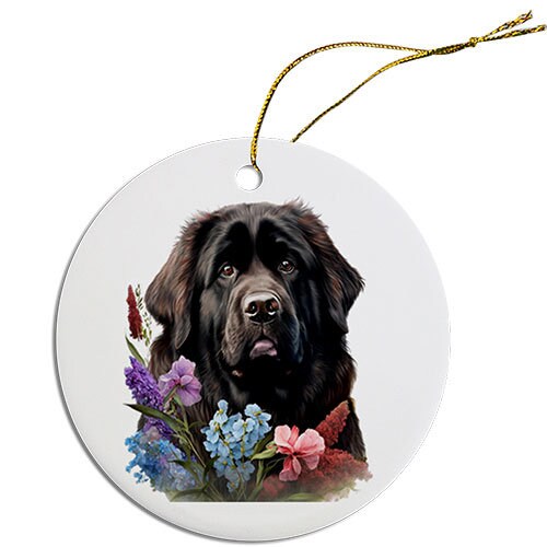 Dog Breed Specific Round Christmas Ornament, 