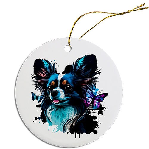 Dog Breed Specific Round Christmas Ornament, 