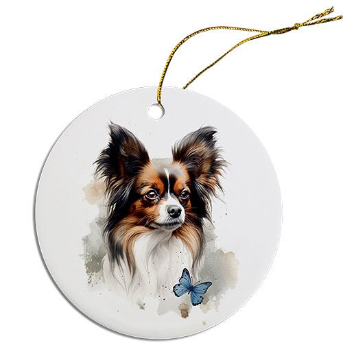 Dog Breed Specific Round Christmas Ornament, 