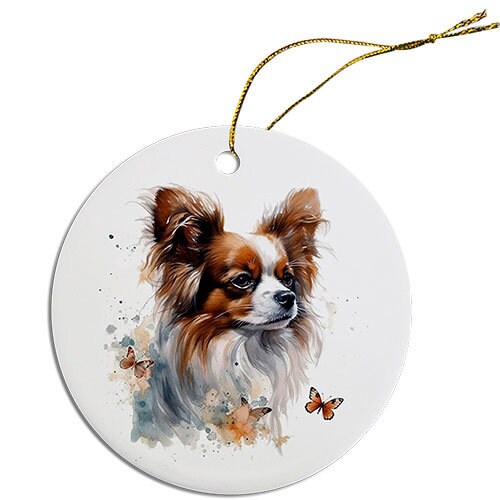 Dog Breed Specific Round Christmas Ornament, 