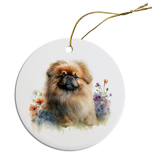 Dog Breed Specific Round Christmas Ornament, 