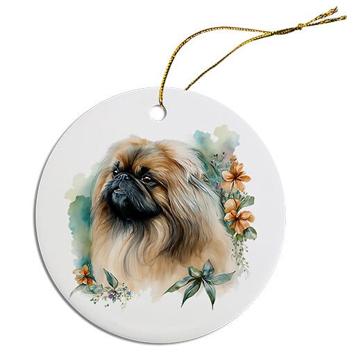 Dog Breed Specific Round Christmas Ornament, 