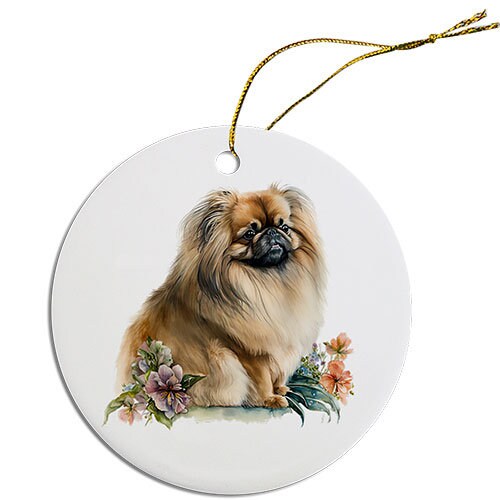 Dog Breed Specific Round Christmas Ornament, 