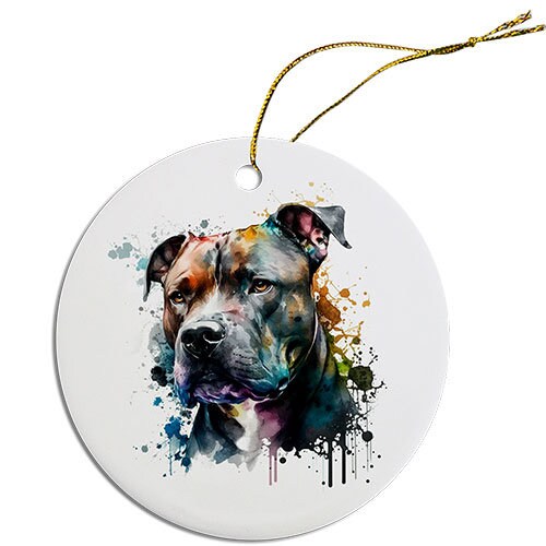 Dog Breed Specific Round Christmas Ornament, 