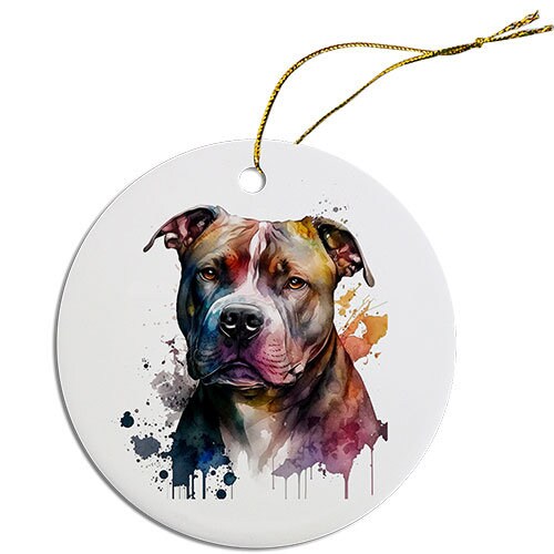 Dog Breed Specific Round Christmas Ornament, 