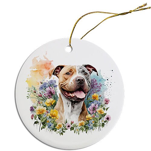 Dog Breed Specific Round Christmas Ornament, 