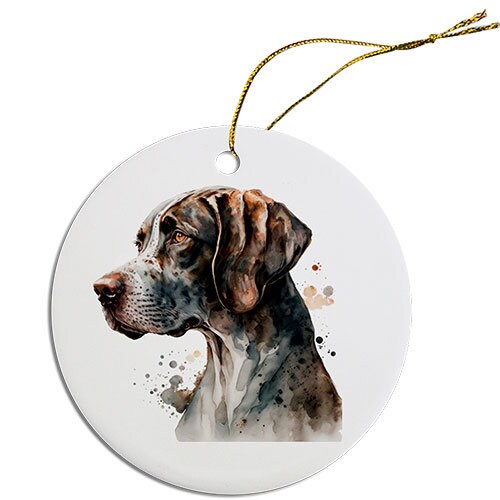 Dog Breed Specific Round Christmas Ornament, 