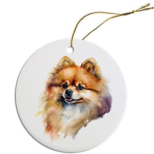 Dog Breed Specific Round Christmas Ornament, 