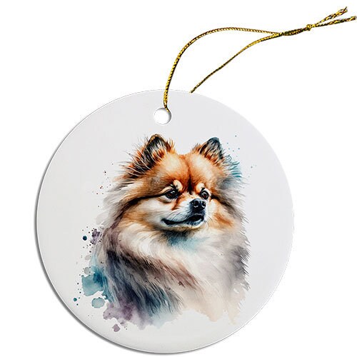 Dog Breed Specific Round Christmas Ornament, 