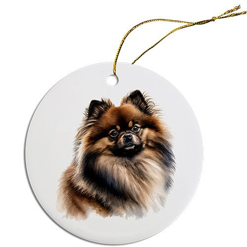 Dog Breed Specific Round Christmas Ornament, 