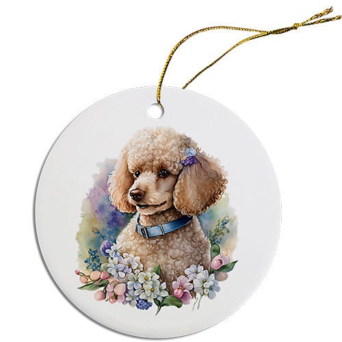 Dog Breed Specific Round Christmas Ornament, 