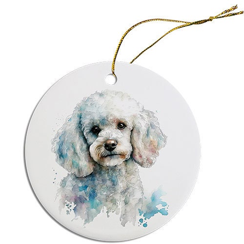 Dog Breed Specific Round Christmas Ornament, 