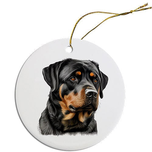 Dog Breed Specific Round Christmas Ornament, 