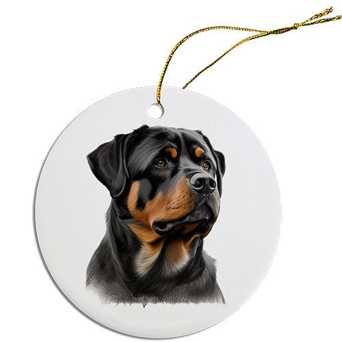 Dog Breed Specific Round Christmas Ornament, 