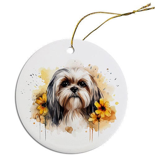 Dog Breed Specific Round Christmas Ornament, 