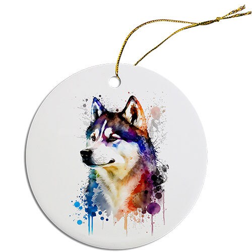 Dog Breed Specific Round Christmas Ornament, 