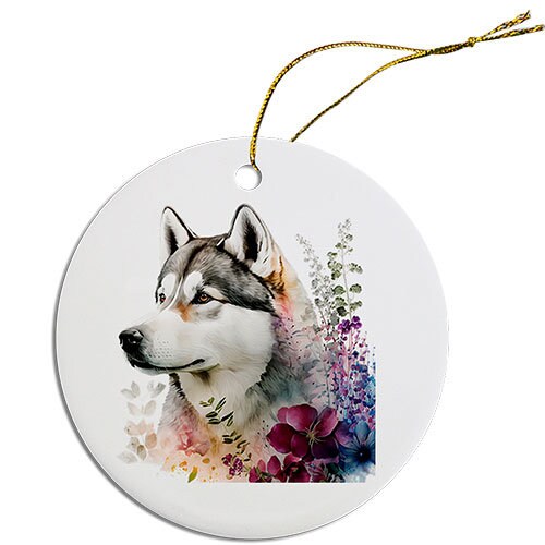 Dog Breed Specific Round Christmas Ornament, 