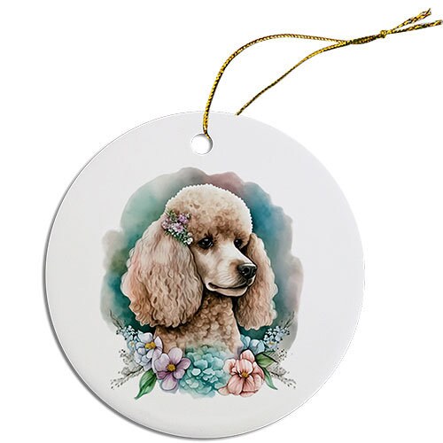 Dog Breed Specific Round Christmas Ornament, 