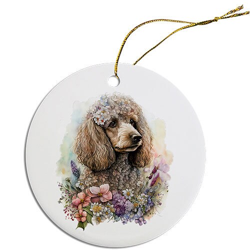 Dog Breed Specific Round Christmas Ornament, 