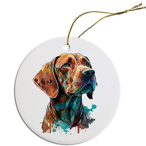 Dog Breed Specific Round Christmas Ornament, 