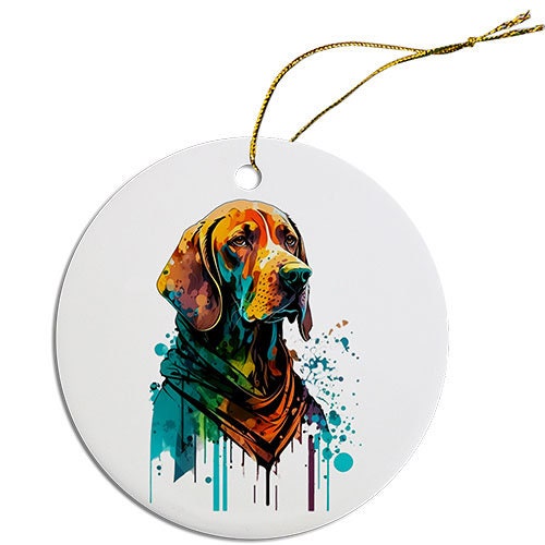 Dog Breed Specific Round Christmas Ornament, 