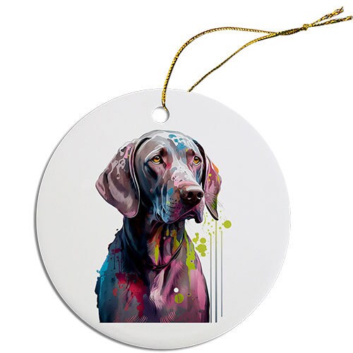 Dog Breed Specific Round Christmas Ornament, 