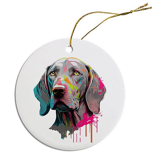 Dog Breed Specific Round Christmas Ornament, 