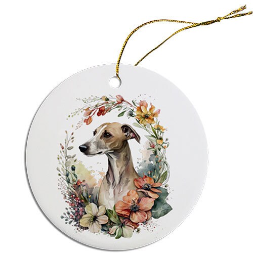 Dog Breed Specific Round Christmas Ornament, 