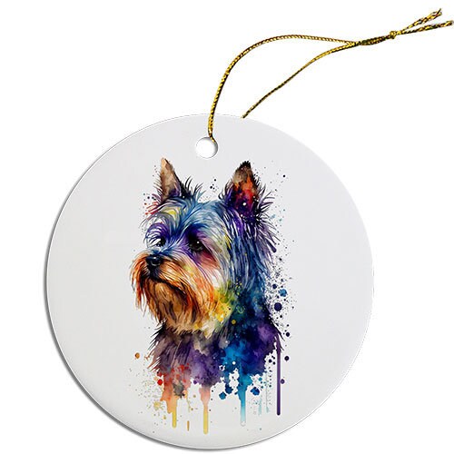 Dog Breed Specific Round Christmas Ornament, 