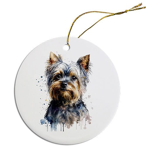 Dog Breed Specific Round Christmas Ornament, 