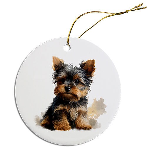 Dog Breed Specific Round Christmas Ornament, 