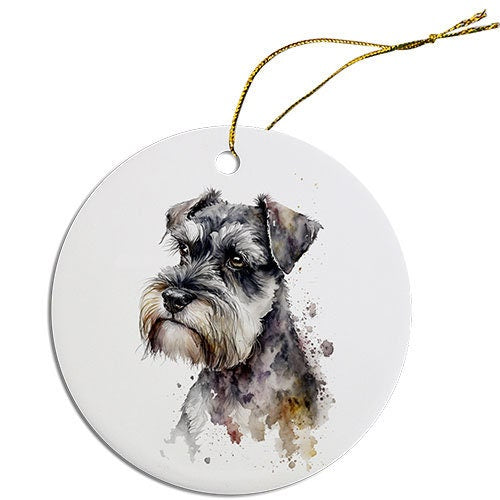 Dog Breed Specific Round Christmas Ornament, 