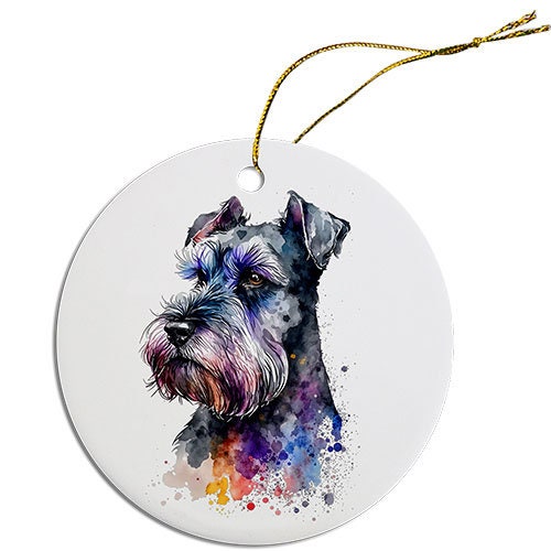 Dog Breed Specific Round Christmas Ornament, 