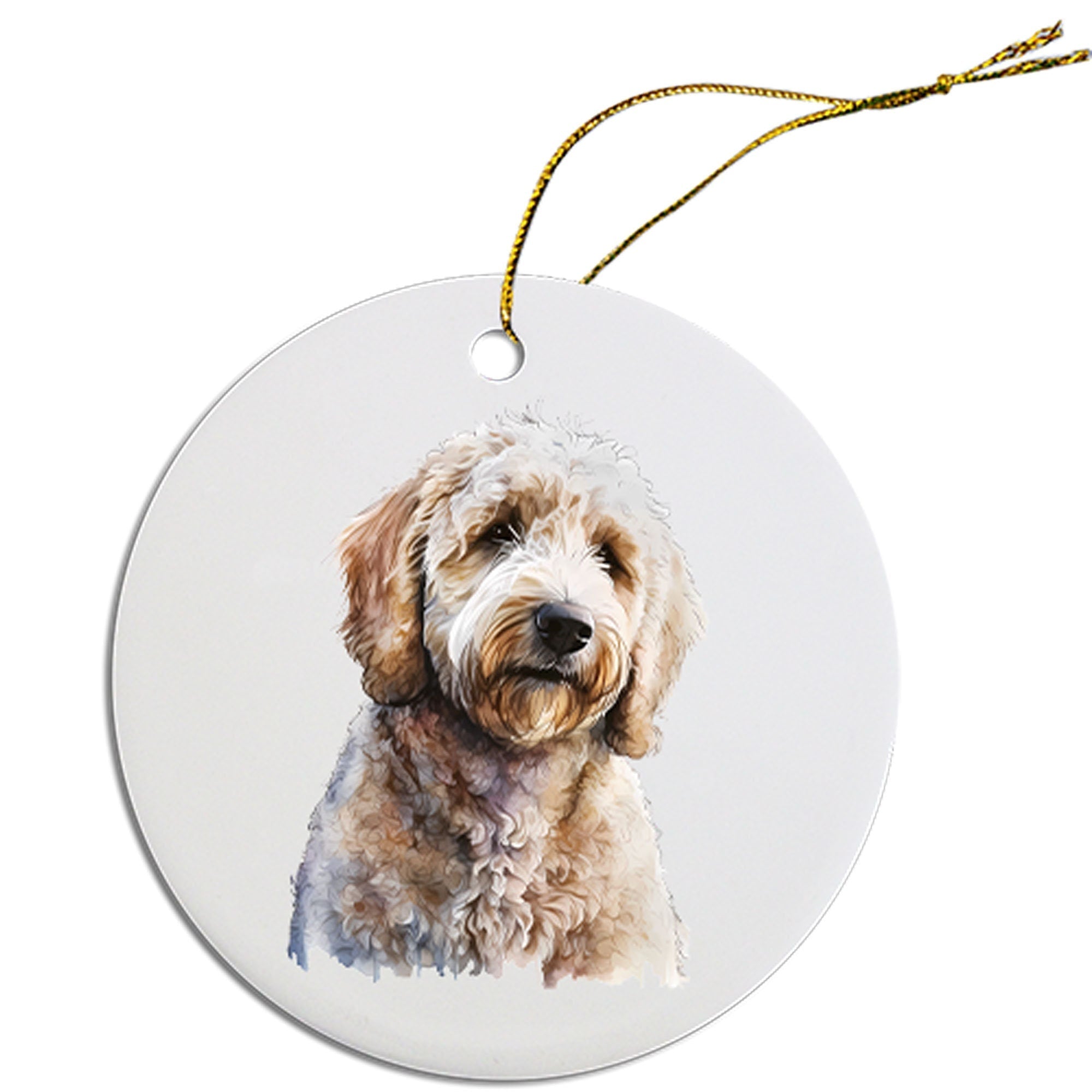 Dog Breed Specific Round Christmas Ornament, 