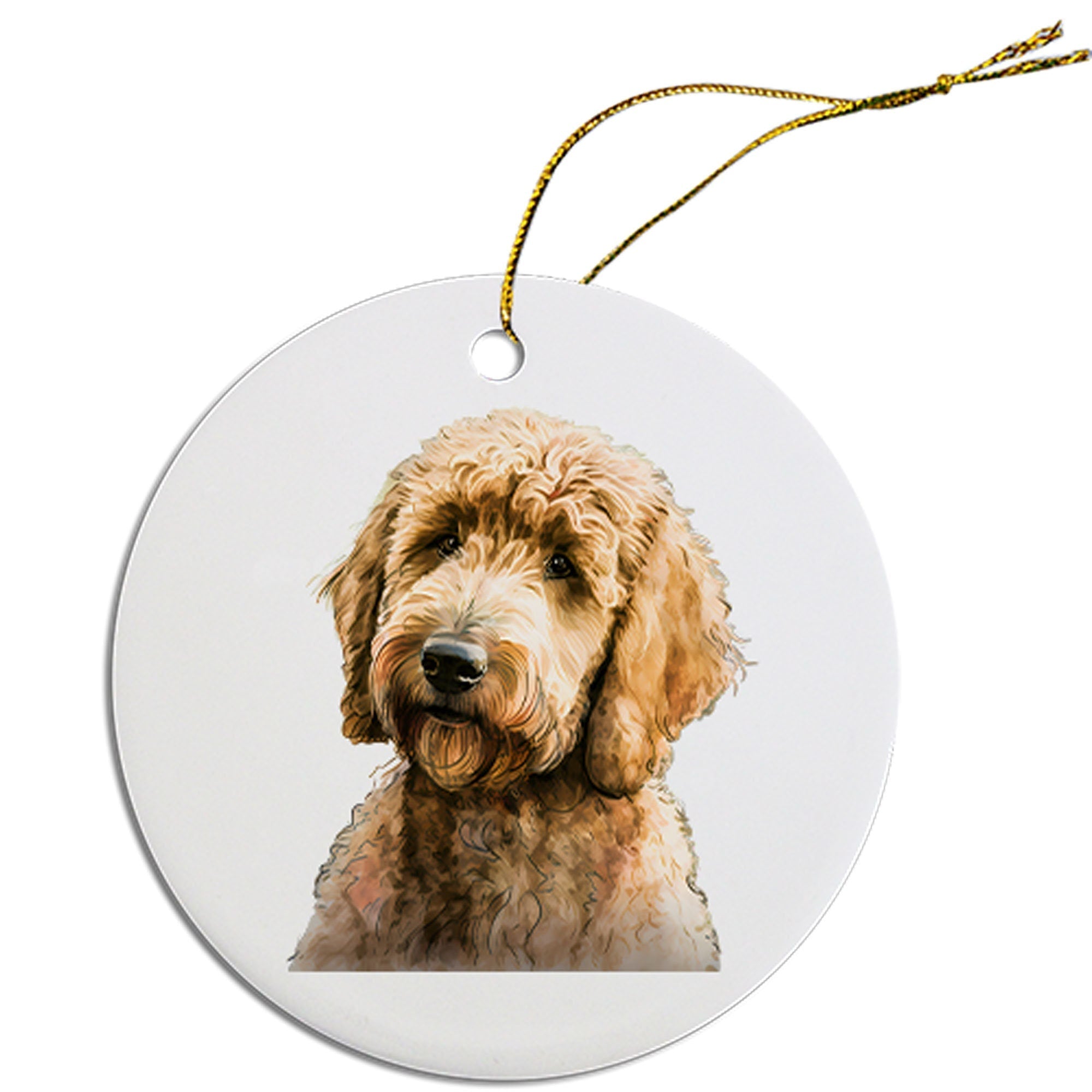 Dog Breed Specific Round Christmas Ornament, 