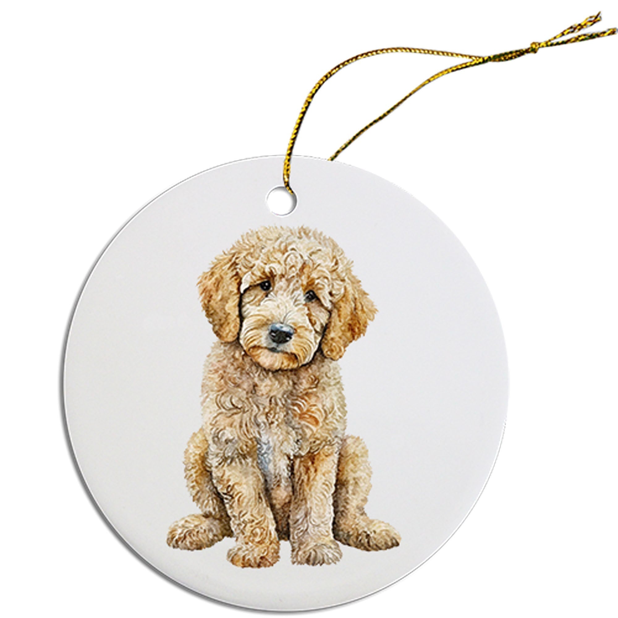 Dog Breed Specific Round Christmas Ornament, 