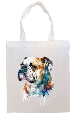 Canvas Tote Bag, Zippered With Handles & Inner Pocket, "Bulldog"