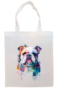 Canvas Tote Bag, Zippered With Handles & Inner Pocket, "Bulldog"