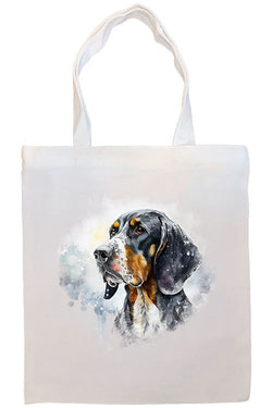 Canvas Tote Bag, Zippered With Handles & Inner Pocket, "Coonhound"